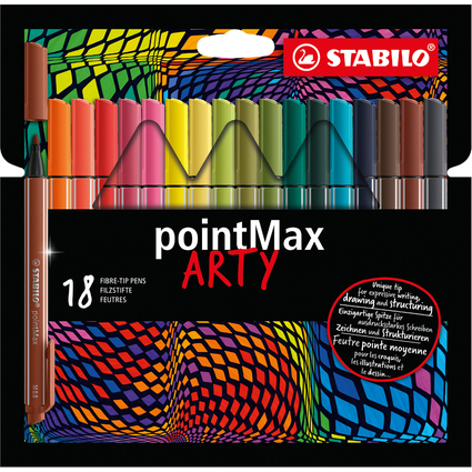 STABILO Fasermaler pointMax ARTY, 18er Karton-Etui