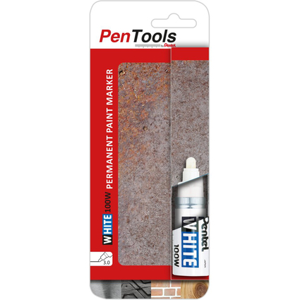 Pentel Permanent-Marker X100W, Rundspitze, wei