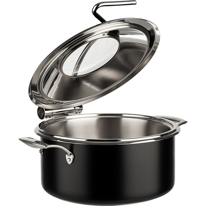 APS Chafing Dish-Set, 4-teilig, Edelstahl schwarz