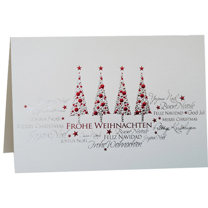 RÖMERTURM Weihnachtskarte "Silberrote Weihnachtsbäume"