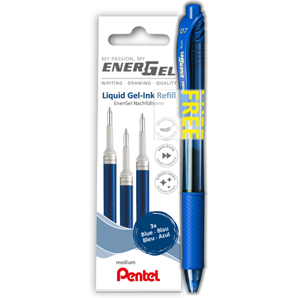 Pentel Liquid Gel-Tintenroller-Mine LR7, PROMO-Pack, blau