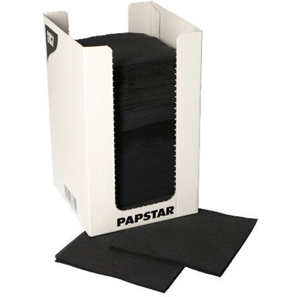 PAPSTAR Cocktail-Servietten "PUNTO", 200 x 200 mm, schwarz