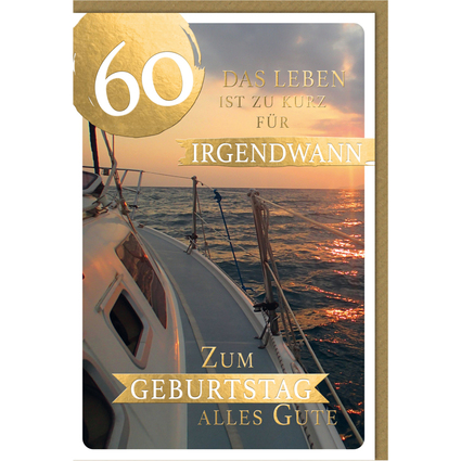 SUSY CARD Geburtstagskarte "Goldig" - 60. Geburtstag