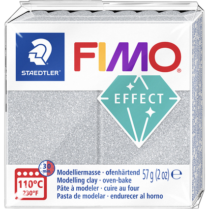 FIMO EFFECT Modelliermasse, ofenhrtend, silber-glitter, 57g