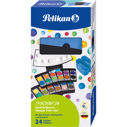 Pelikan Deckfarbkasten ProColor 735, 24 Farben, schwarz/blau