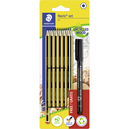 STAEDTLER Bleistift-Set Noris + gratis Permanent-Marker 318F