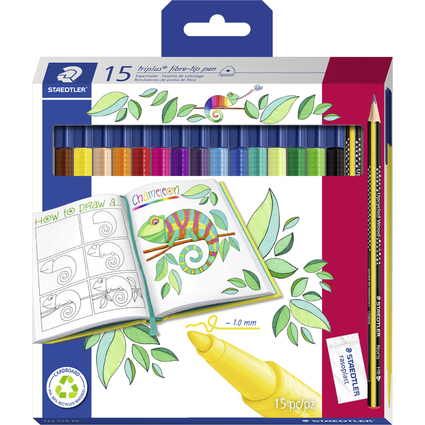 STAEDTLER Fasermaler triplus color, 15er Promopack