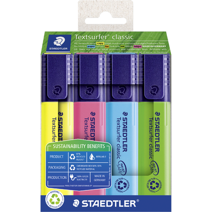 STAEDTLER Textmarker "Textsurfer classic", 4er Etui