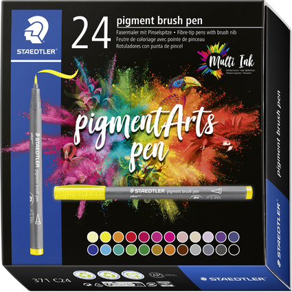 STAEDTLER Fasermaler pigment brush pen, 24er Kartonetui