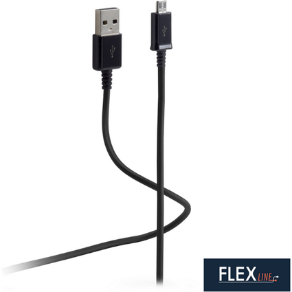 FLEXLINE USB-Anschlusskabel, USB-A - USB-B, schwarz, 1,0 m