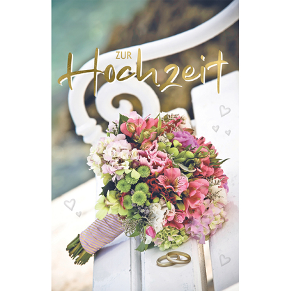 SUSY CARD Hochzeitskarte "Blumenstrau/Ringe"