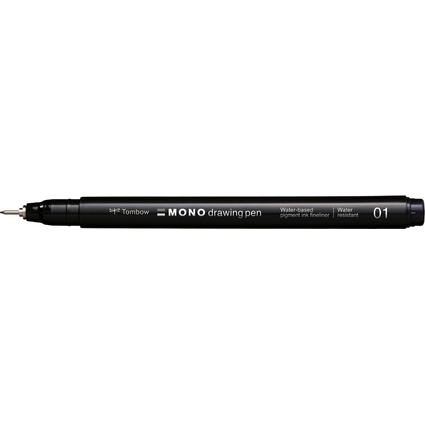 Tombow Fineliner MONO drawing pen, schwarz, Strichstrke 01