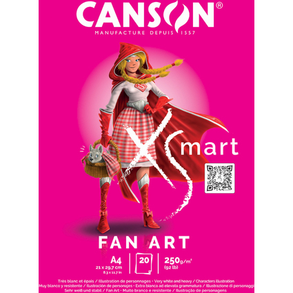 CANSON Studienblock XS'MART FAN ART, DIN A4