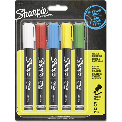 Sharpie Kreidemarker, farbig sortiert, 5er Blister