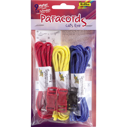 folia Paracord-Set "CATS EYE", farbig sortiert