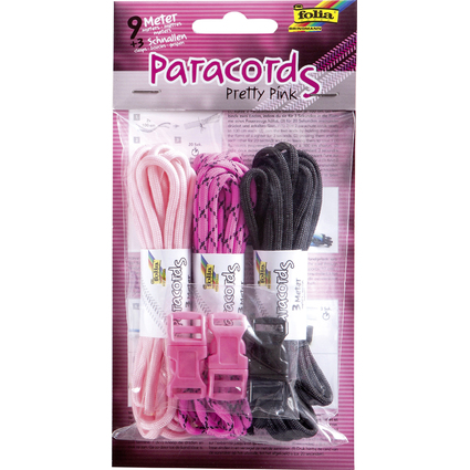 folia Paracord-Set "PRETTY PINK", farbig sortiert