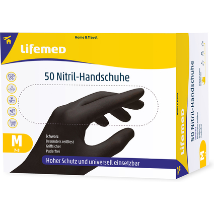 Lifemed Nitril-Handschuh, schwarz, puderfrei, Gre M