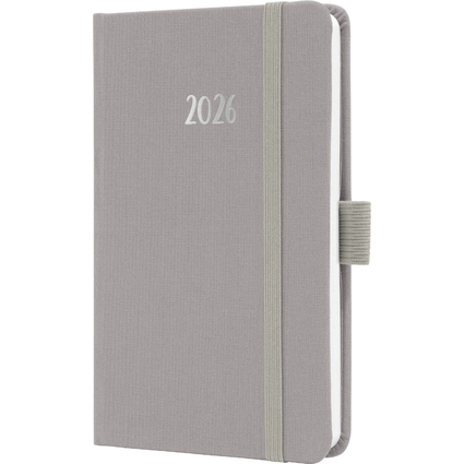 sigel Taschenkalender Jolie Feel 2026, Textil, A6, grau