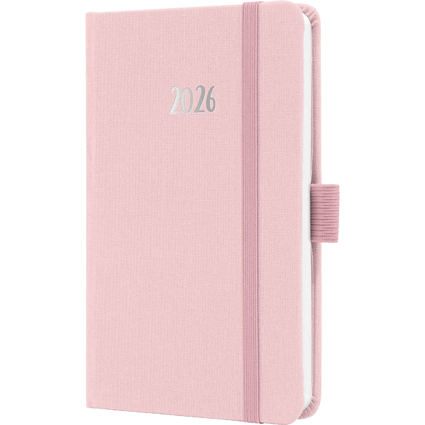 sigel Taschenkalender Jolie Feel 2026, Textil, A6, rosa