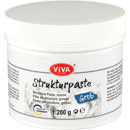 ViVA DECOR Strukturpaste grob, wei, 1.200 g