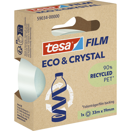 tesa Film ECO & CRYSTAL, transparent, 19 mm x 33 m