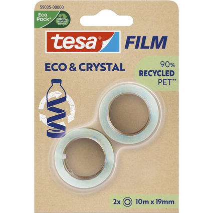 tesa Film ECO & CRYSTAL, transparent, 19 mm x 10 m, Blister