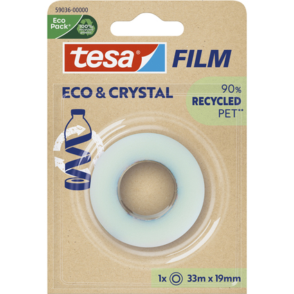 tesa Film ECO & CRYSTAL, transparent, 19 mm x 33 m, Blister