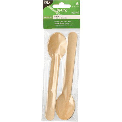 PAPSTAR Papier-Löffel "pure", Länge: 155 mm, natur