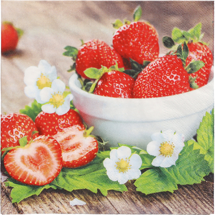 PAPSTAR Motiv-Servietten "Strawberry Taste", 330 x 330 mm