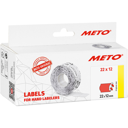 METO Etiketten für Preisauszeichner, 22 x 12 mm, rot