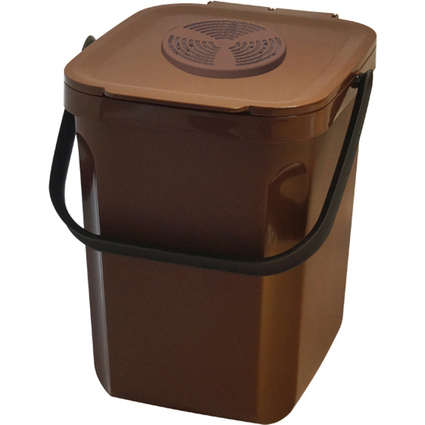 CEP Abfalleimer für Biomüll "Organic Green", 10 Liter, braun