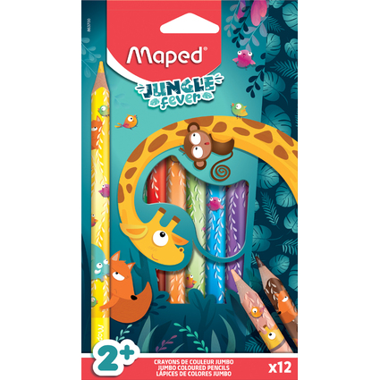 Maped Dreikant-Buntstift JUNGLE fever JUMBO, 12er Kartonetui