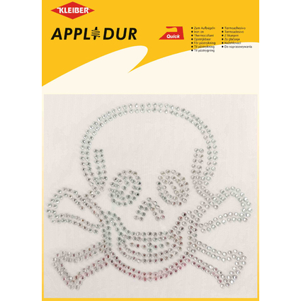 KLEIBER Strass-Applikation XL "Totenkopf", 140 x 125 mm