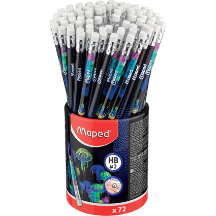 Maped Bleistift DEEPSEA PARADISE, mit Radierer, HB, 72er