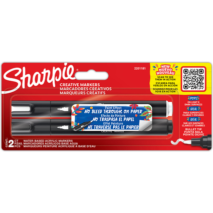 Sharpie Bullet Kreativ-Marker, Rundspitze, 2er Blister