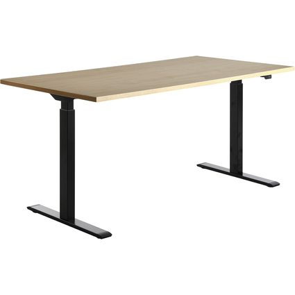 Topstar Sitz-/Steh-Schreibtisch, (B)1.600 mm, schwarz/ahorn