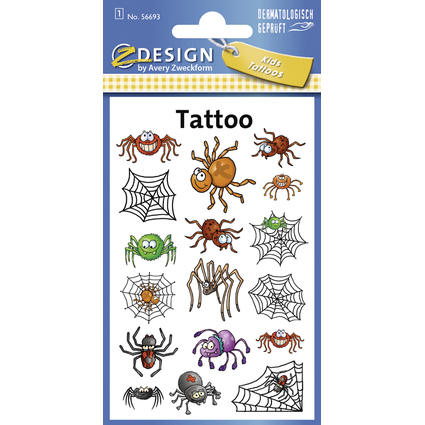 ZDesign KIDS Kinder-Tattoos "Spinnen", bunt