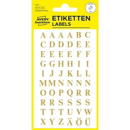 AVERY Zweckform Buchstaben-Etiketten, Buchstaben A-Z, gold