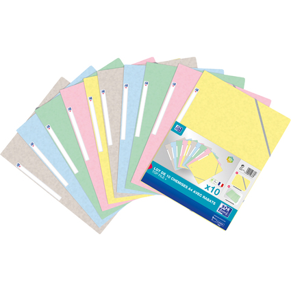 Oxford Eckspannermappe Top File+, Pastell, 10er Pack