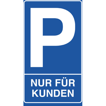 EXACOMPTA Hinweisschild "Kundenparkplatz", blau/weiß