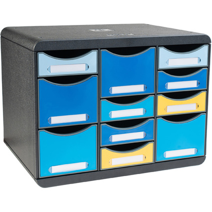 EXACOMPTA Schubladenbox STORE-BOX MULTI Bee Blue, 11 Schbe