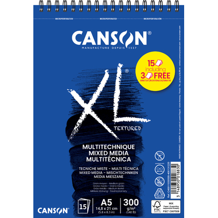CANSON Studienblock XL MIXED MEDIA Textured Aktion, DIN A5