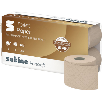 satino by wepa Toilettenpapier PureSoft, 2-lagig, braun