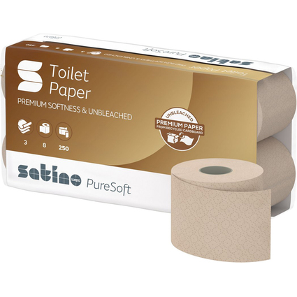 satino by wepa Toilettenpapier PureSoft, 3-lagig, braun