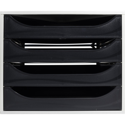 EXACOMPTA Schubladenbox ECOBOX, 4 Schbe, schwarz / grau