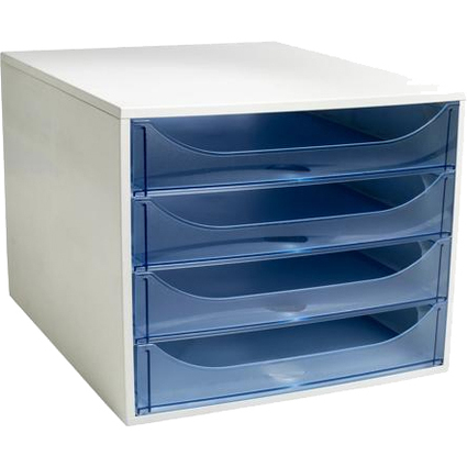 EXACOMPTA Schubladenbox ECOBOX, 4 Schbe, eisblau