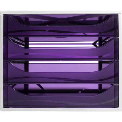 EXACOMPTA Schubladenbox ECOBOX, 4 Schbe, violett