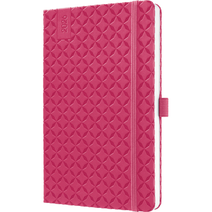 sigel Buchkalender Jolie Flair 2026, Kunstleder, A5, fuchsia