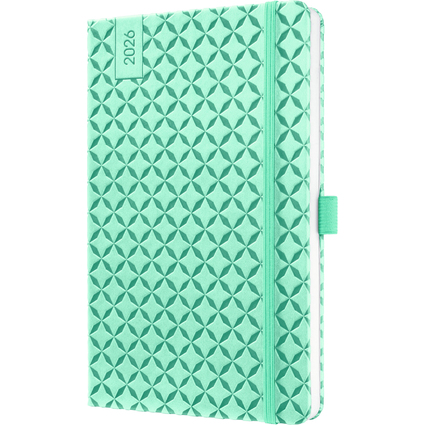 sigel Buchkalender Jolie Flair 2026, Kunstleder, A5, mint