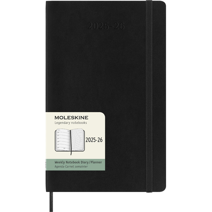 MOLESKINE Buchkalender 2025/2026, 18 Monate, L/A5, schwarz